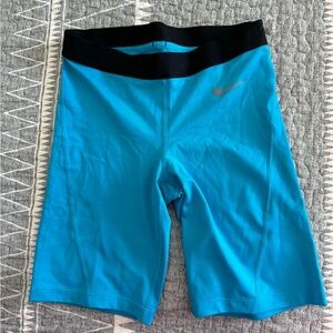 EUC Nike dri fit neon blue bike shorts